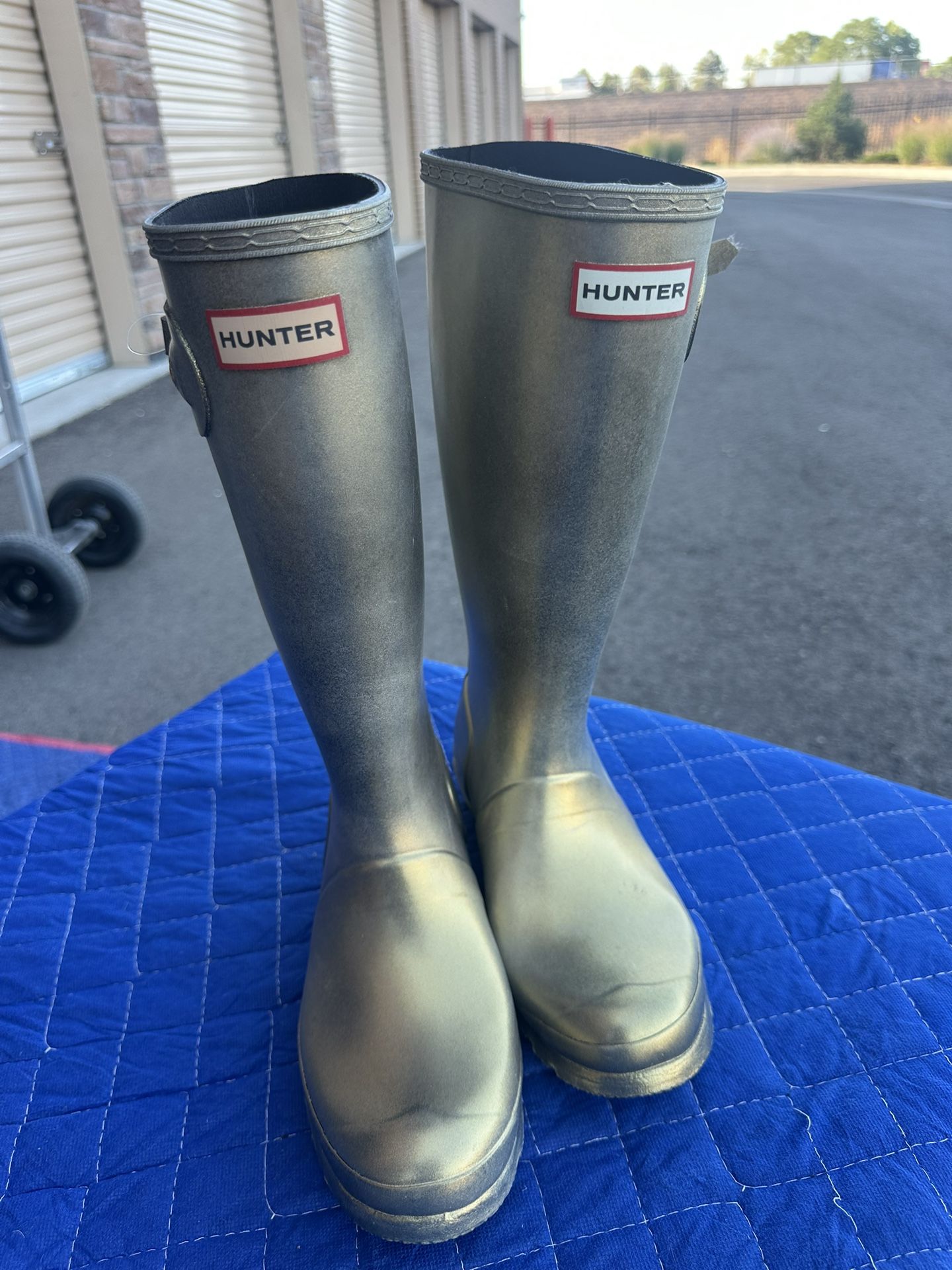 New Hunter Original Kids Nebula Rain Boots – Metallic Gold, Size US 5 / UK 4 / EU 37