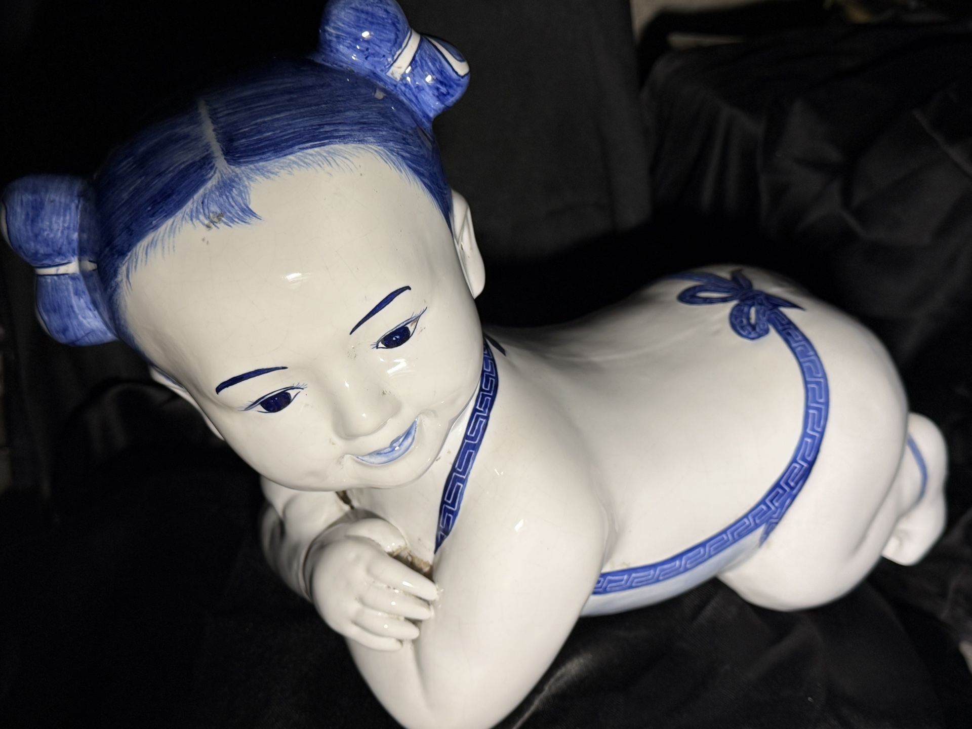 Chinese Opium Pillow Child Statue