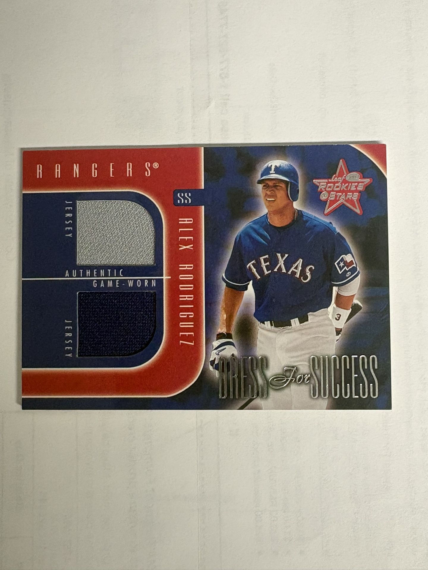 2002 Alex Rodriguez Leaf Rookies And Stars Dual Jersey Card