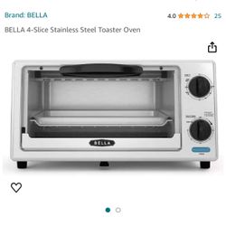 BELLA 4-Slice Stainless Steel Toaster Oven