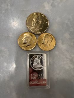 4pc Gold Plated & Silver Clad Collector’s Set - 2012 Bar & Bicentennial Coins