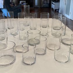 23 Cylinder Hurricane Glass Vases 