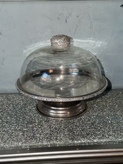 Rhinestone Cake Plate