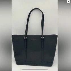 Michael Kors Jet Set Travel Saffiano Leather Carryall Tote BLACK