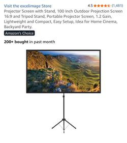Projector Screen with Stand,