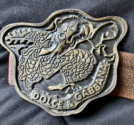 Dolce & Gabanna Rare Vintage Dragon Buckle And Belt 