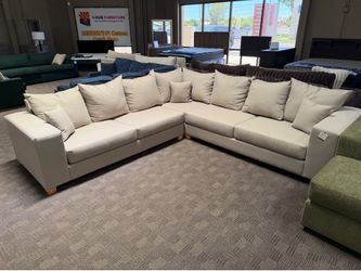 Large linen taupe sectional