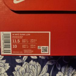 Nike Dunk Low Black White Panda Women Size 11.5W/10M