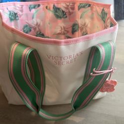 New big Victoria Secret beige and green tote