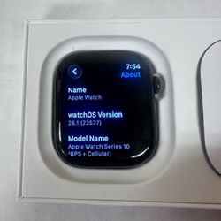 Apple Watch Series 10 46mm, Cellular Jet Black AL Case Black Sport Band