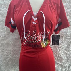 New NHL Chicago Blackhawks Red Lace-Up Jersey size XL