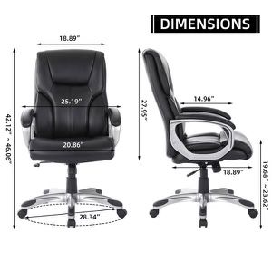 New! Faux Leather Metal Office Chairs, office executive chair, home chair-black only.