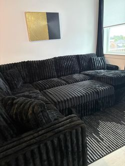 Need Gone! Today U shape Fluffy Corduroy Sectional couch $50Down