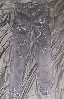 American Eagle Ne(x)t Level Stretch Black Ripped Jeggings