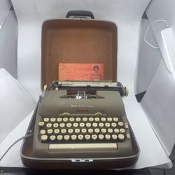 1959 Smith-Corona Electric 5TE First Portab Typewriter w/ Hard Case Works Dirty