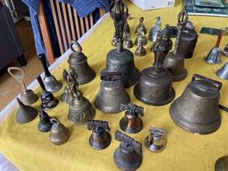 Huge Collection Of Brass Bells.