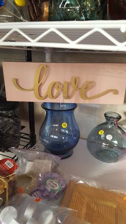 Love blush sign w gold lettering
