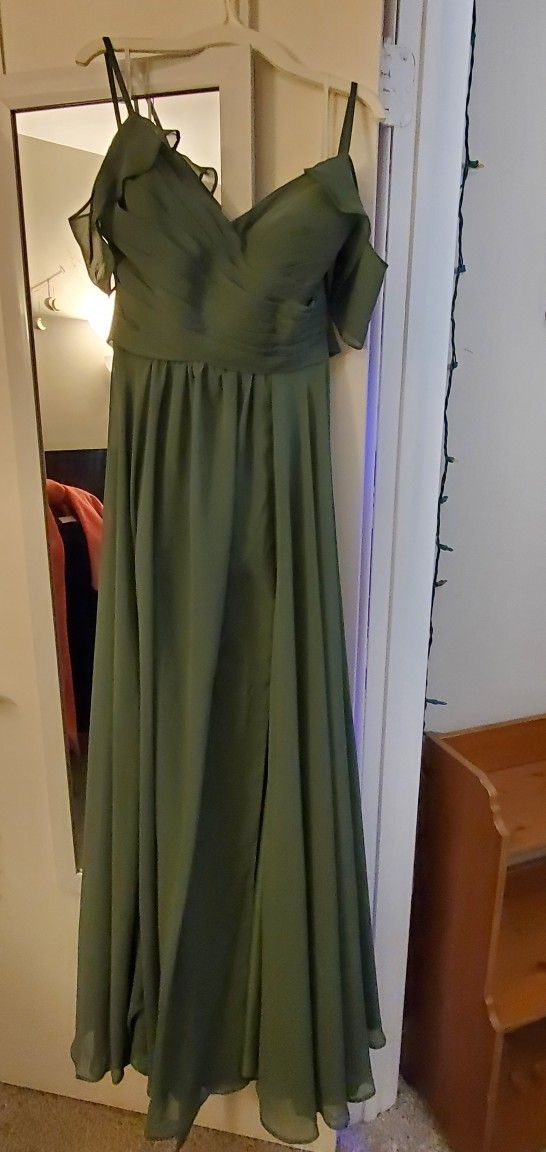 Eucalyptus Green Chiffon Dress Women's Size 12