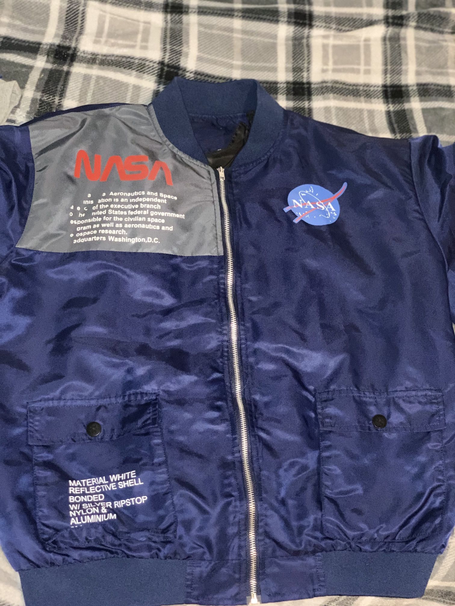 Blue NASA Jacket Mens Small