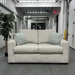 West Sixth Fabric Loveseat - Cream