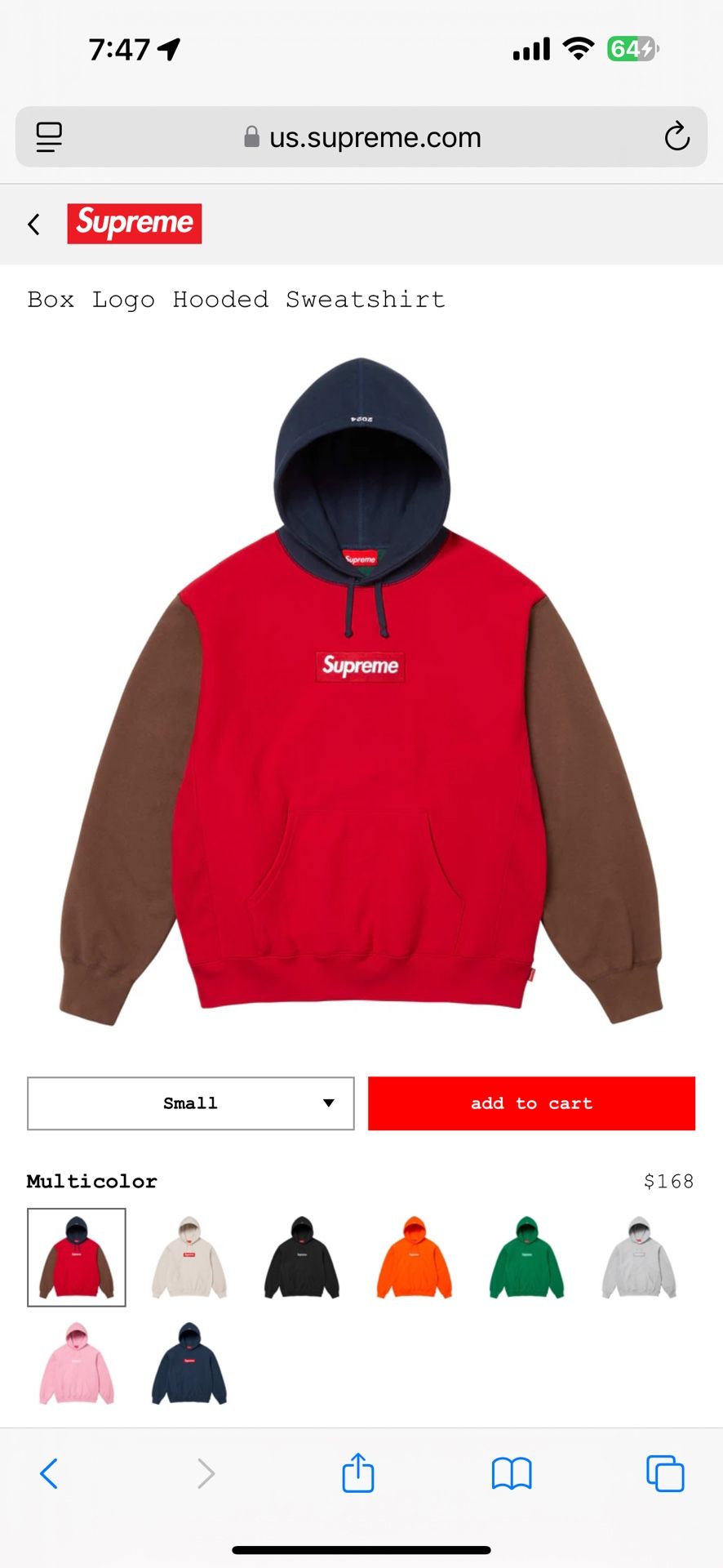 Supreme Box Logo hooded Sweatshirt Small