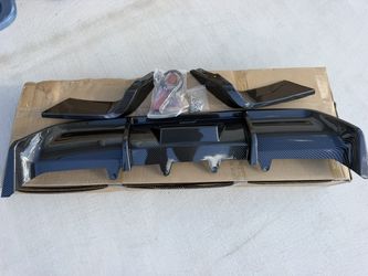 Carbon Fiber Style Rear Bumper Diffuser Kit – 3 Pieces