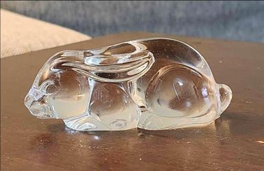 Vintage Princess House Pets Rabbit Bunny 24% Lead Crystal Figurine Paperweight 1990s