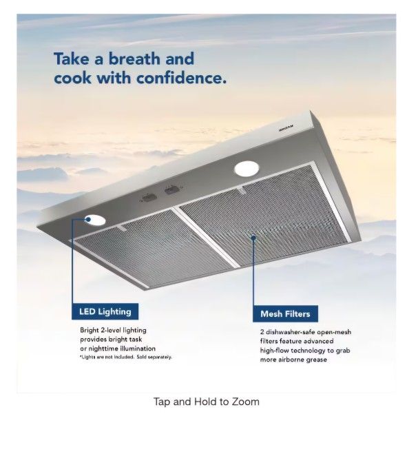 New 36-in Stainless Steel Floor Hood