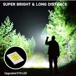 Rechargeable Flashlights High Lumens, Powerful Tactical Flashlights, 5 Modes LED Flashlight Adjustable, Brightest Flashlight Waterproof, Handheld Flas