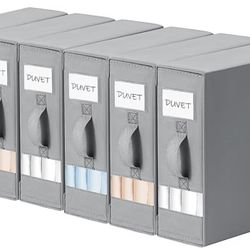 6 Pack - Foldable Sheet Holder for Linen Bedding Storage Box for organization, Sheets Set Holder for Blanke, Towel (King & Queen Size), Grey