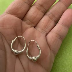 Real Silver Hoop Earrings