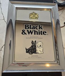 Vintage Black & White Buchanan's Blended Scotch Whisky Bar Mirror