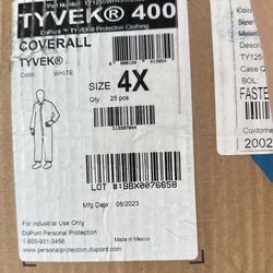 Tyvek 400. Serged Seam Elastic Wrists And Ankles