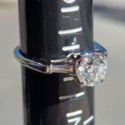 1.48CTW. Platinum Iridium Natural & IGI Certified Lab Created Diamond Engagement Ring