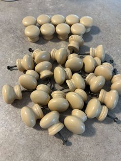 Round Mushroom Shape Wooden Cabinet Knobs Drawer Pulls