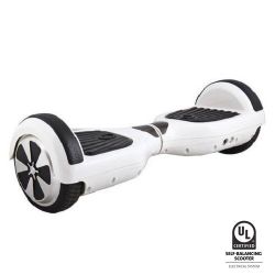 White hover board with Bluetooth and bumper lights