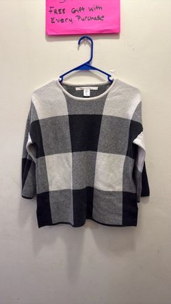 Max Studio Buffalo Check Knit Sweater