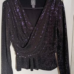 Worthington Black Sequin Top