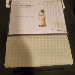 Threshold Shower Curtain Grey-Beige