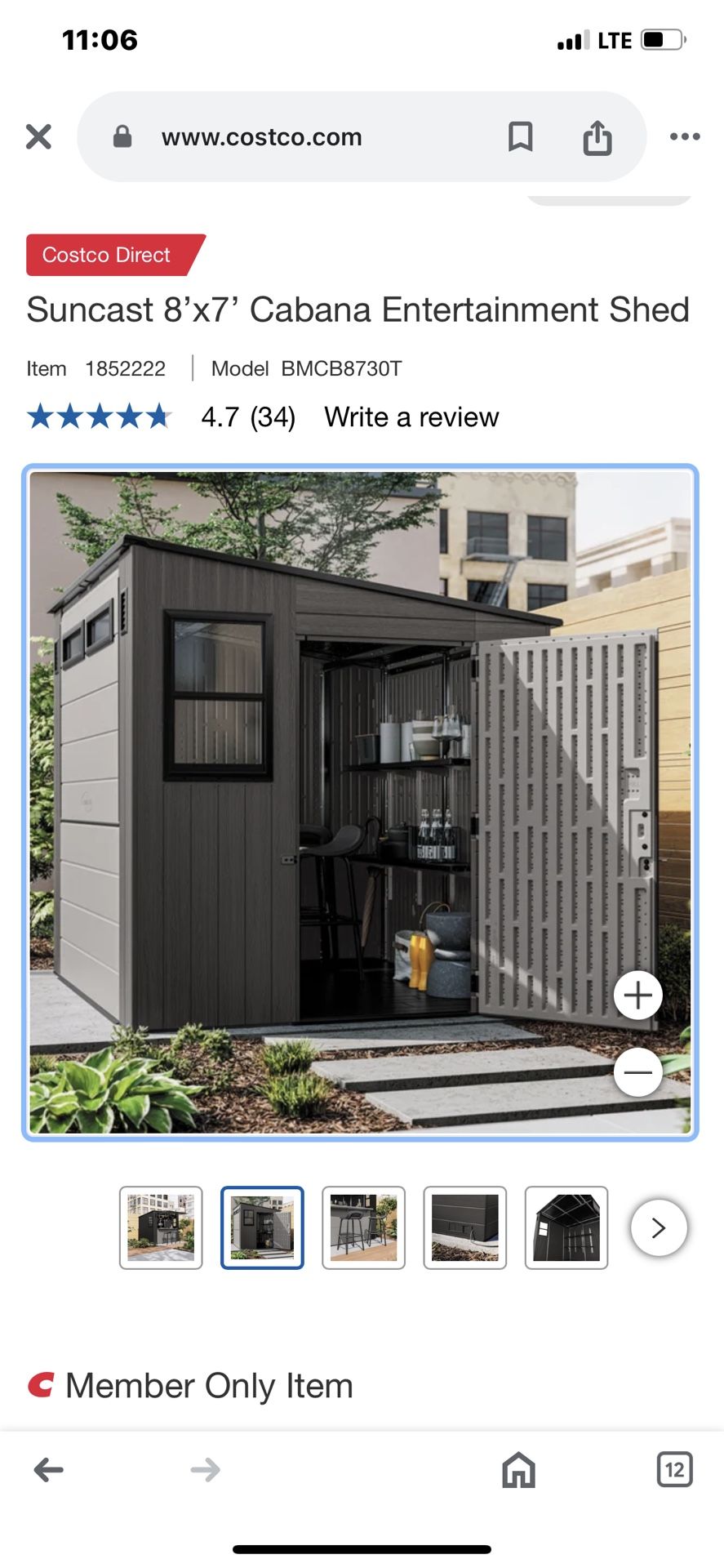 Cabana Entertainment Shed 8x7 $1,4900