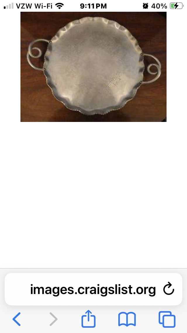 Vintage Farber & Shelvin Hand Wrought Aluminum Serving Tray