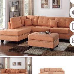 3 Pc Sectional Set With Ottoman 