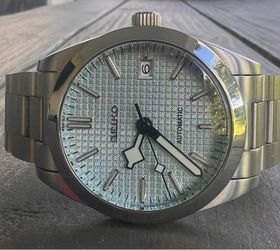 Seiko Mod Watch Blue Waffle Dial Snowflake Hands