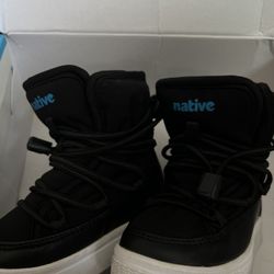 Native Baby Kids Winter Boots Shoes Black USC6 UK5 Eur22 JP13