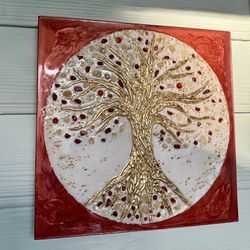 Árbol de la Abundancia con Ágata Roja y Citrino – Hecho a Mano