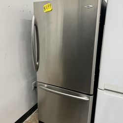 Maytag 30” Wide Bottom Freezer Stainless Steel Refrigerator In Great Condition 