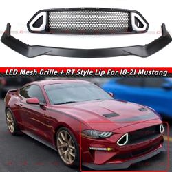 18-23 Ford Mustang LED Grill / R Front Bumper Lip