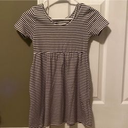 Striped Black And White Girls Dress