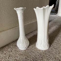 Antique Milk Glass Vases.