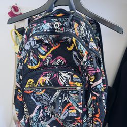  Vera Bradley Iconic Campus Backpack in the Butterfly Flutter pattern.  